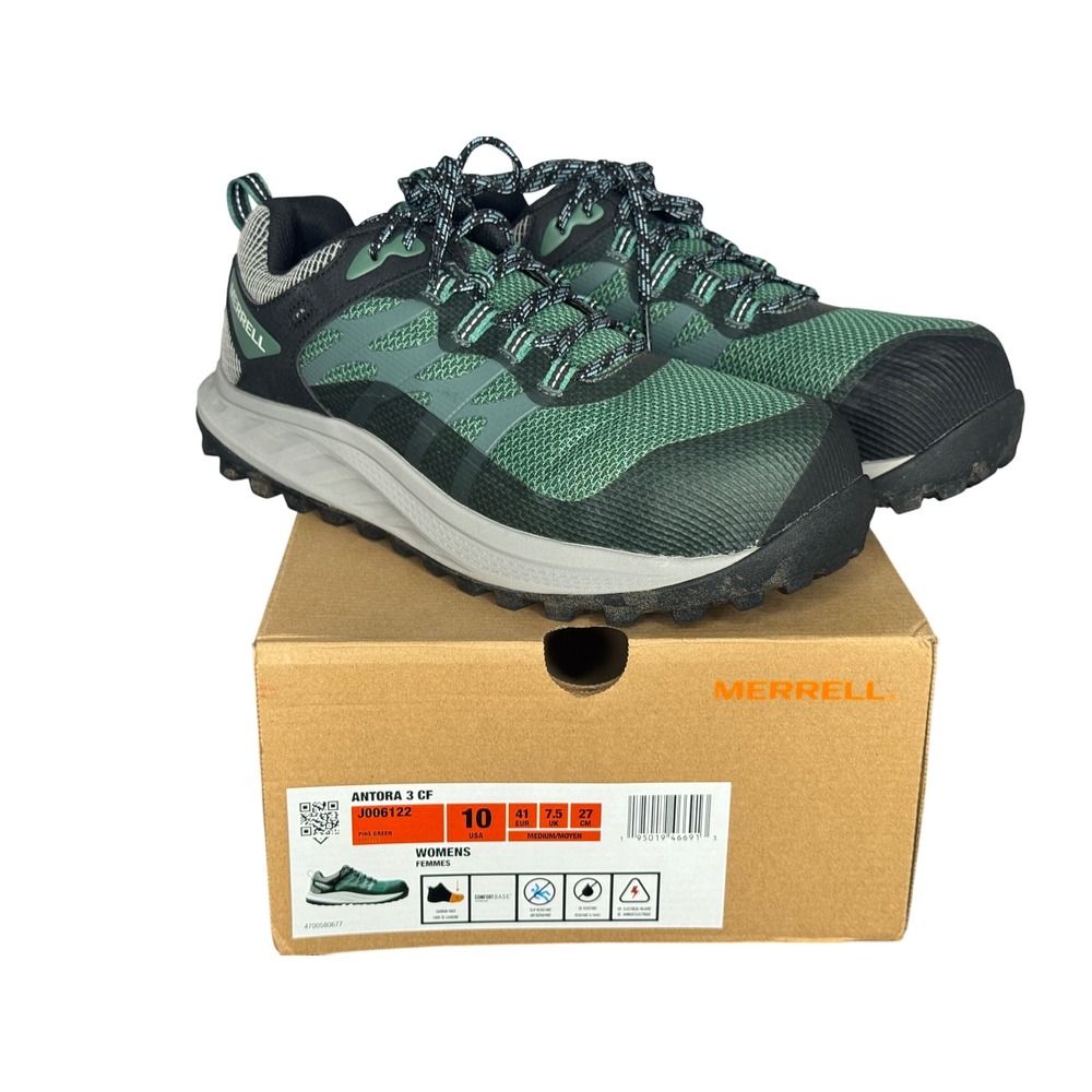 Merrell Antora 3 CF Womens Trail Running Shoes Green Size 10 Carbon Fiber READ